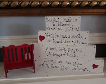 Empty chair - Christmas- personalised memory gift - Christmas memorial-parents memorial