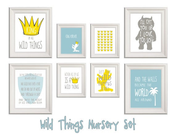Where The Wild Things Are Set Of 8 Prints Gallery Wall New Etsy