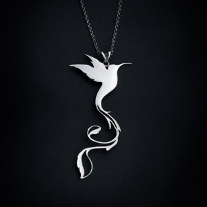 Sterling Silver Hummingbird Pendant - Bird Necklace - Bird Pendant - Elegant Pendant - Hummingbird Jewelry - Dainty Necklace