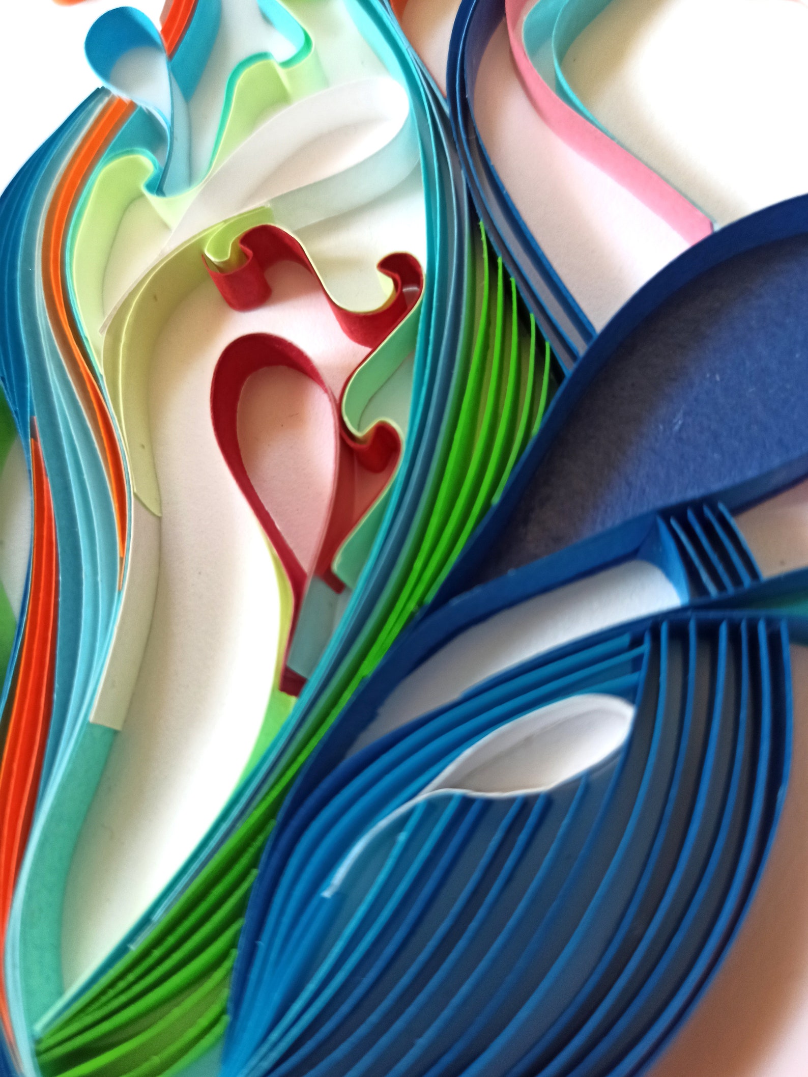 Quill art. Abstract . Original paper quilling. Blue Etsy