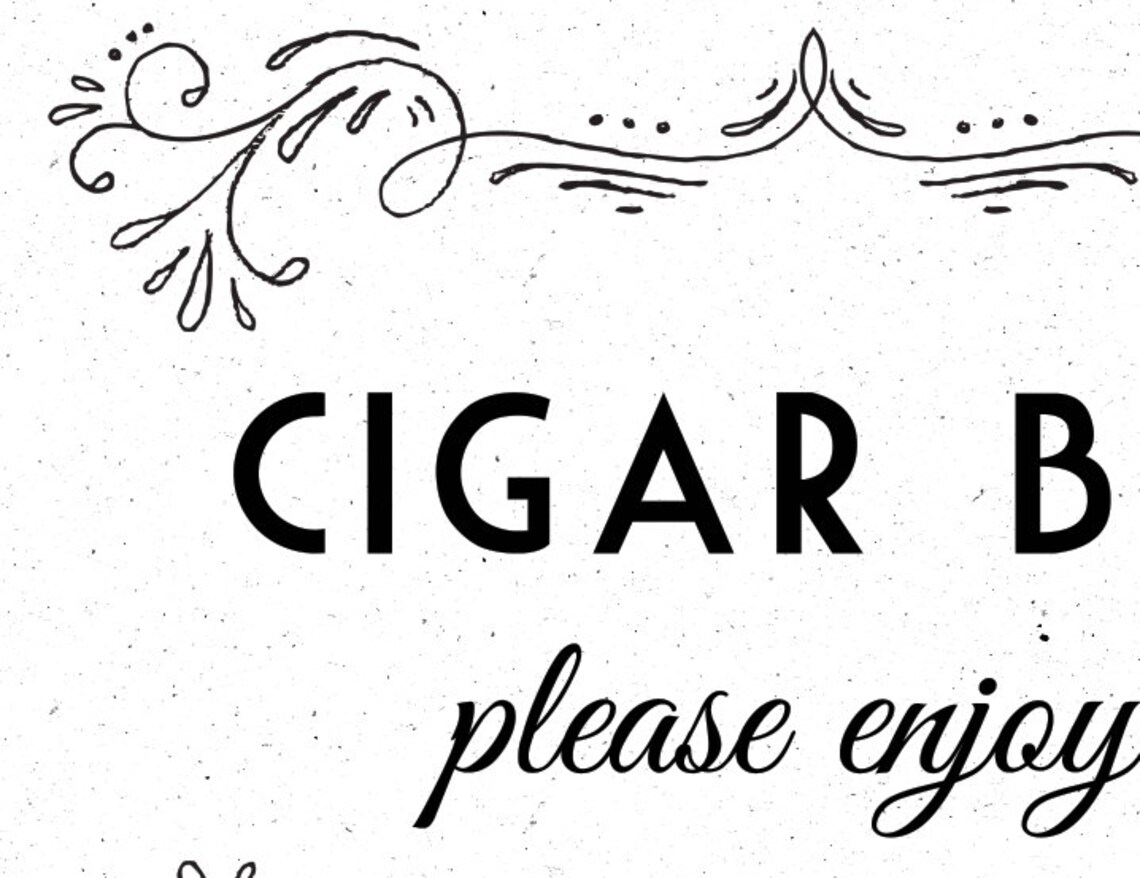 Printable Cigar Bar Sign Please Enjoy Wedding Reception - Etsy