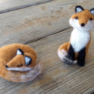 Needle Felted Sleeping Fox or Sitting Fox image 7