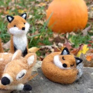 Needle Felted Sleeping Fox or Sitting Fox image 5