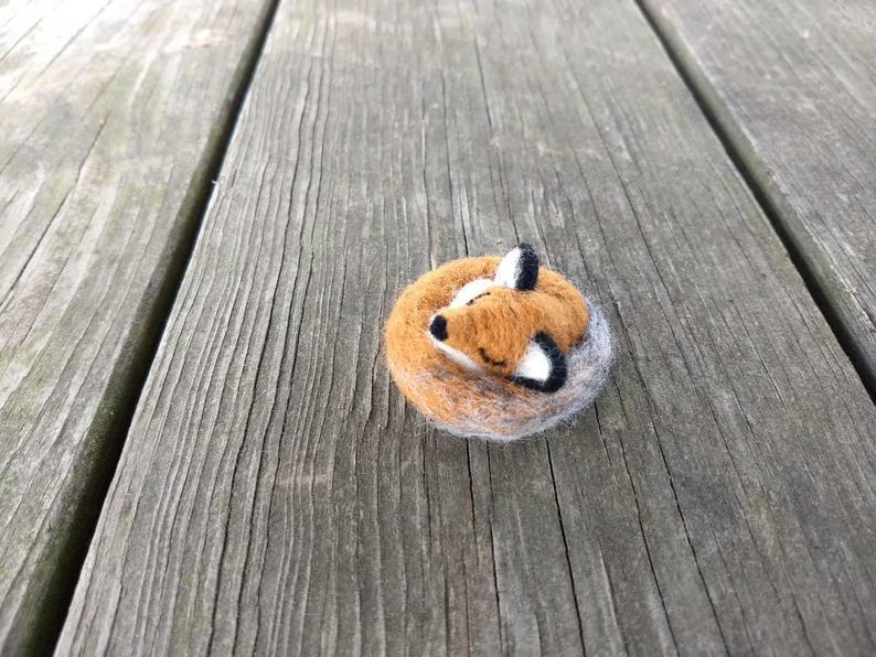 Needle Felted Sleeping Fox or Sitting Fox image 9