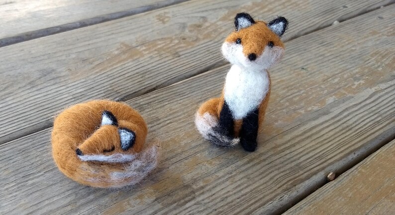 Needle Felted Sleeping Fox or Sitting Fox image 7