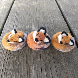 Needle Felted Sleeping Fox or Sitting Fox image 6