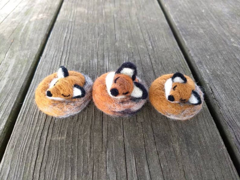 Needle Felted Sleeping Fox or Sitting Fox image 6