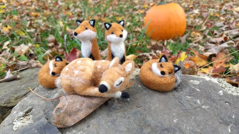 Needle Felted Sleeping Fox or Sitting Fox image 5