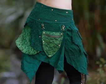 Mini Tarzan Skirt Crochet Boho Wrap Around Gypsy Skirt Goa Fairy Festival