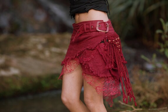 red festival skirt