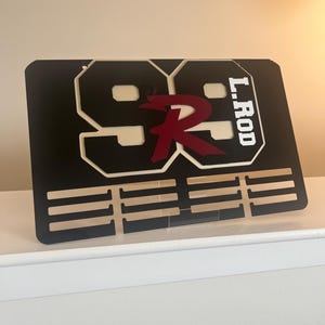 Porta-medalha de beisebol personalizado: arte de parede em acrílico, exibição de nome personalizado