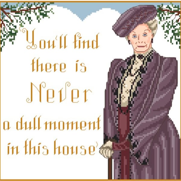 The Countess of Downton Abbey The Dowager Countess Edwardian Counted Cross Stitch Chart Pattern Instant Download PDF