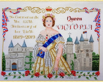 Queen Victoria Balmoral Castle Historical Style Counted Cross Stitch Chart Pattern Instant Download