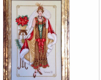 Downton Glamour Belle Epoque Flapper Downton Abbey PDF Counted Cross Stitch Chart Pattern Instant Download