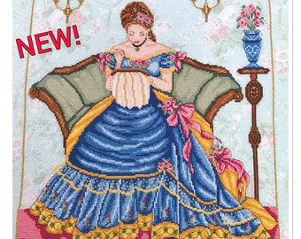 Belle Victorian Lady Counted Cross Stitch Chart Pattern INSTANT Download PDF