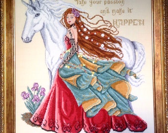 My Unicorn and My Passion Horse Fantasy Gothic Magical Mythical PDF Counted Cross Stitch Chart Pattern Instant Download