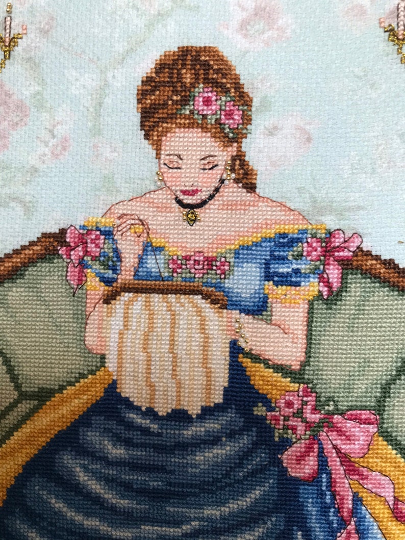 Belle Victorian Lady Counted Cross Stitch Chart Pattern INSTANT Download PDF image 3