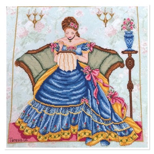Belle Victorian Lady Counted Cross Stitch Chart Pattern INSTANT Download PDF image 5