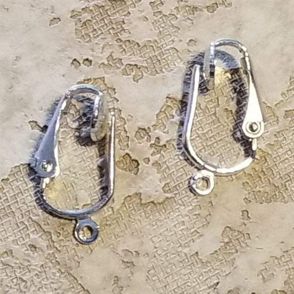 Sterling Silver Plated Brass Pierced Look Clip On Earring Hooks Findings #M1219FNE USA
