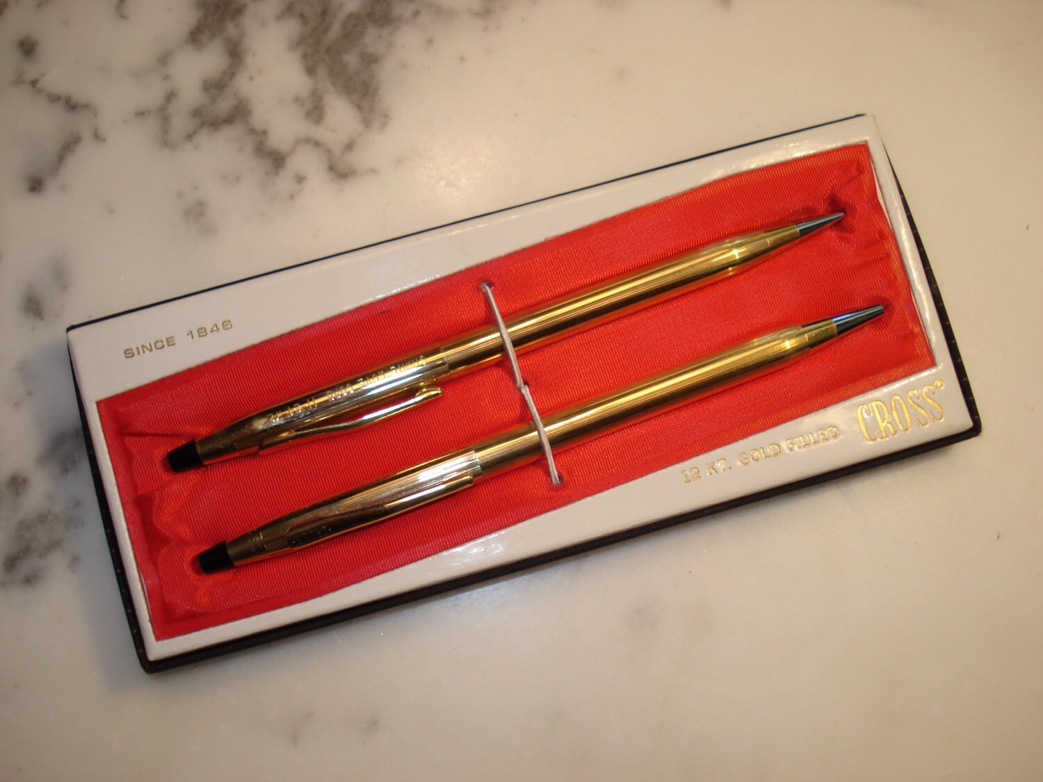 Cross 12 Kt Gold Filled Pen and Pencil Set Personalized Etsy