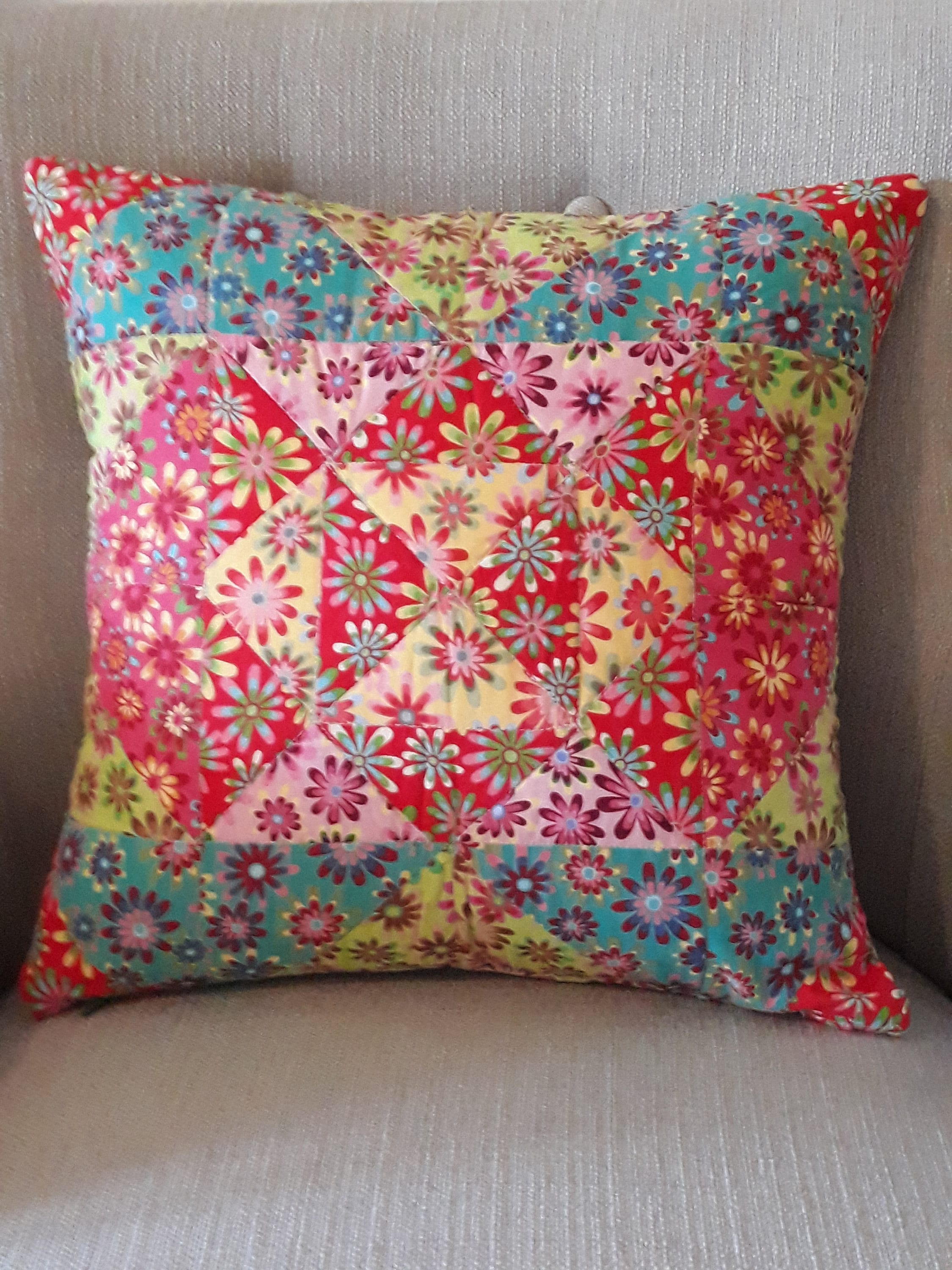 Flower Print Quilted Pillow Cover Etsy UK