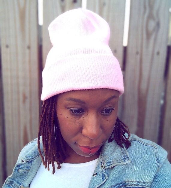 Hot Pink Beanie Hat Knit Hat Winter Hat 