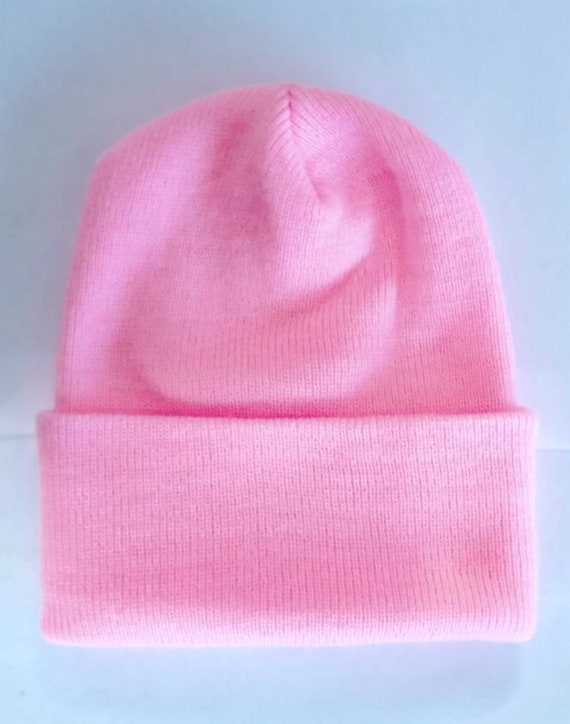 Light Pink Beanie Hat Knit Hat Winter 