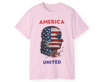 America United T-Shirt with USA Flag Design