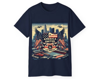 American United Theem Flag T-Shirt. Los Angeles