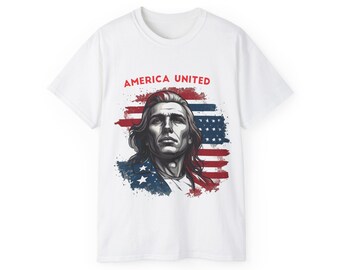 America United  T-Shirt with USA Flag, gift for american