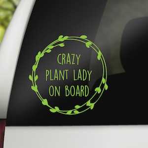 Naklejka na samochód Crazy Plant Lady, naklejka na zderzak Crazy Plant Lady, naklejka na samochód, prezenty dla miłośników roślin