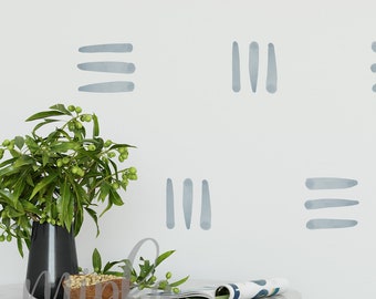Watercolor Line Wall Decals, Hand Drawn Vinyl Decor