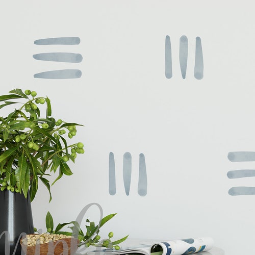 Watercolor Line Wall Decals Line Group Decals Hand Drawn Etsy