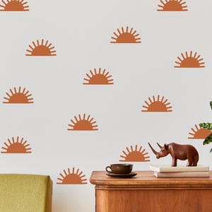 Half Sun Wall Decals - Choose Your Color, Sunshine Wall Decal, Boho Nursery, Half Sun Wall Stickers