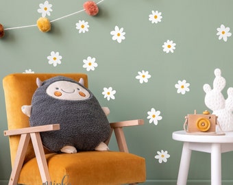 Daisy Wall Decals -  Large Set of Flower Wall Stickers, Nursery Decals, Boho Nursery