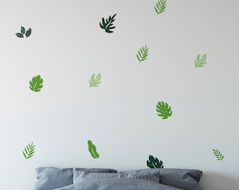 Tropical Leaves Decal - Choose Your Color, Tropical Wall Decal, Summer Wall Decals, Jungle Wall Stickers, Nursery Wall Art