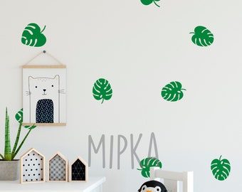 Monstera Leaf Wall Decals – Tropical Jungle Home Decor