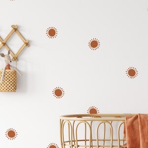 Sun Wall Decals - Choose Your Color, Sunshine Wall Decal, Boho Nursery, Sun Wall Stickers