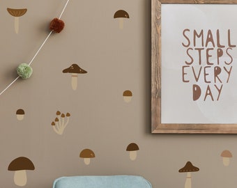 Mushroom Wall Decals – Woodland Nursery Decor, Boho Style