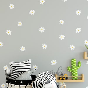 Calcomanías de pared Daisy pegatinas de pared de flores, calcomanías de vivero, vivero Boho imagen 5