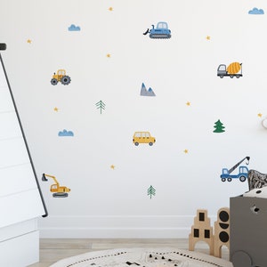 Car and Truck Wall Decals - Nursery Decor, Traffic Wall Decals, Vehicles Wall Decals