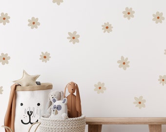 Daisy Wall Decals -  Flower Wall Stickers, Nursery Decals, Boho Nursery