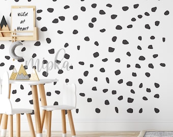 HandDrawn Polka Dots Decals, Choose Your Color, Dalmatian Spots Stickers