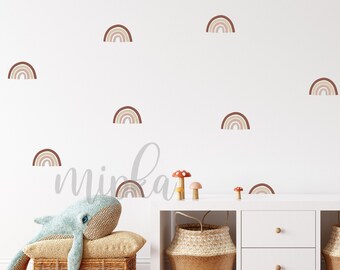 Rainbow Decals -  Scandinavian Rainbow Decals, Rainbows Sticker, Brown Rainbow Wall Decals