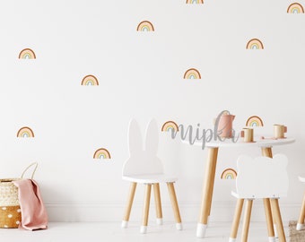 Scandinavian Rainbow Wall Decals – Neutral Nursery Decor