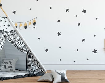 Stars Decal - Choose Your Color, Geometric Wall Decal, Wall Decals Nursery, Scandinavian Design, Space Wall Stickers, Nursery Wall Art