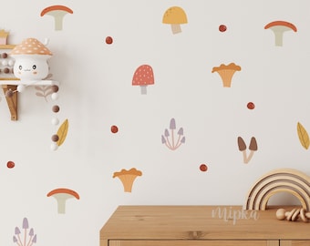 Mushroom Wall Decals -  Mushroom Wall Stickers, Woodland Nursery Decals, Boho Nursery