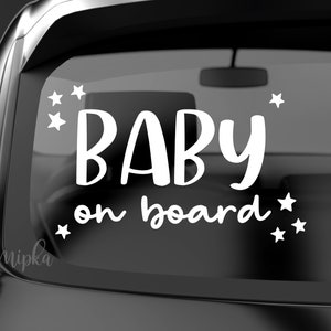 Boho Baby on Board Sticker/Decal for kids, Baby on Board car Decal with stars