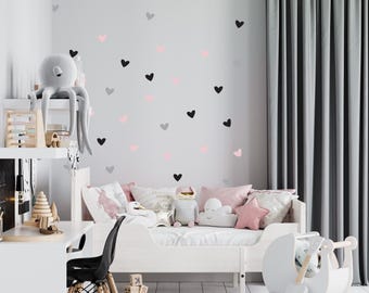 Heart Wall Decals - European Matte Vinyl Stickers, Nursery Decor