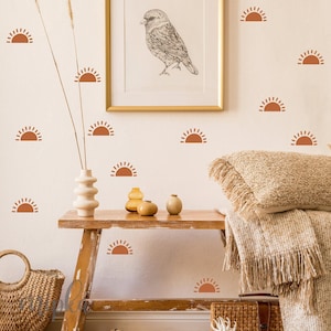 Half Sun Wall Decals - Choose Your Color, Sunshine Wall Decal, Boho Nursery, Half Sun Wall Stickers